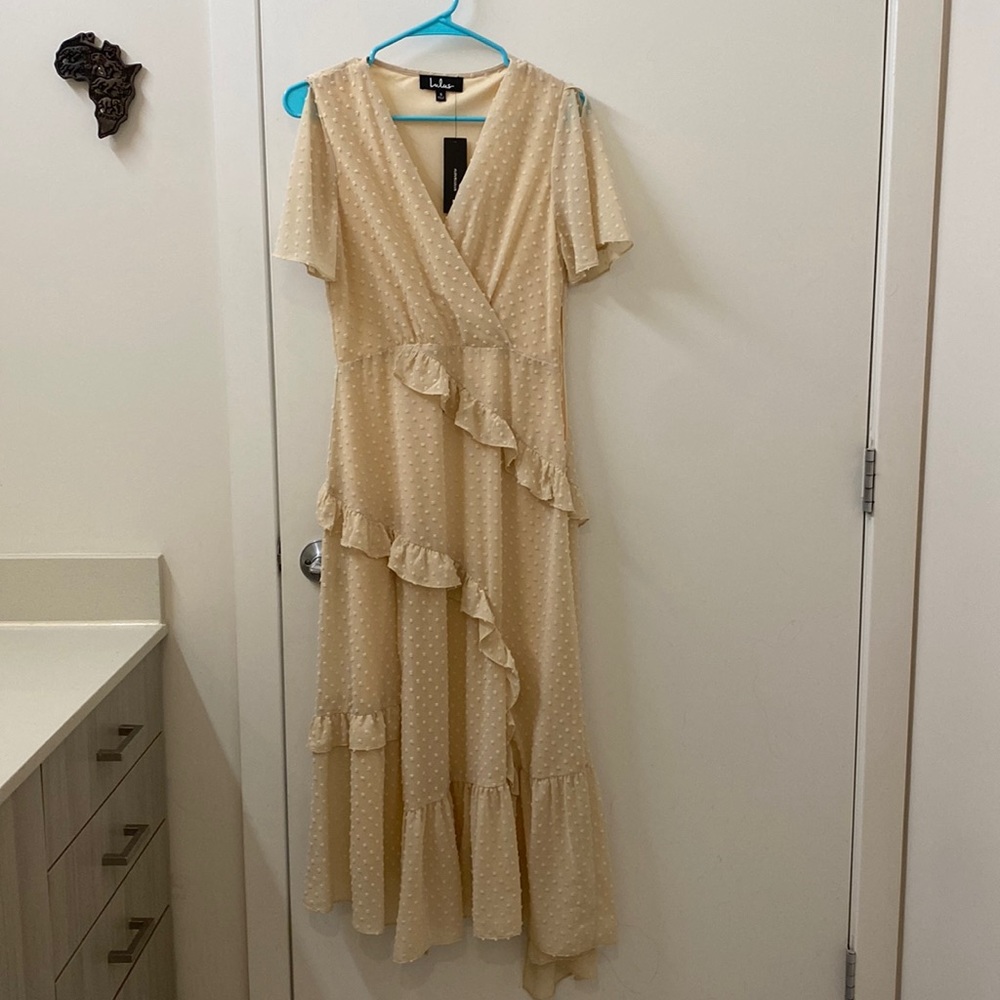 Lulus, midi dress, size S, cream
